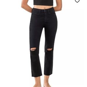 LOLA Denver PLUS Jeans‎ Size 38| US 22| 3X SUSTAINABLE Black Distressed 90s Punk